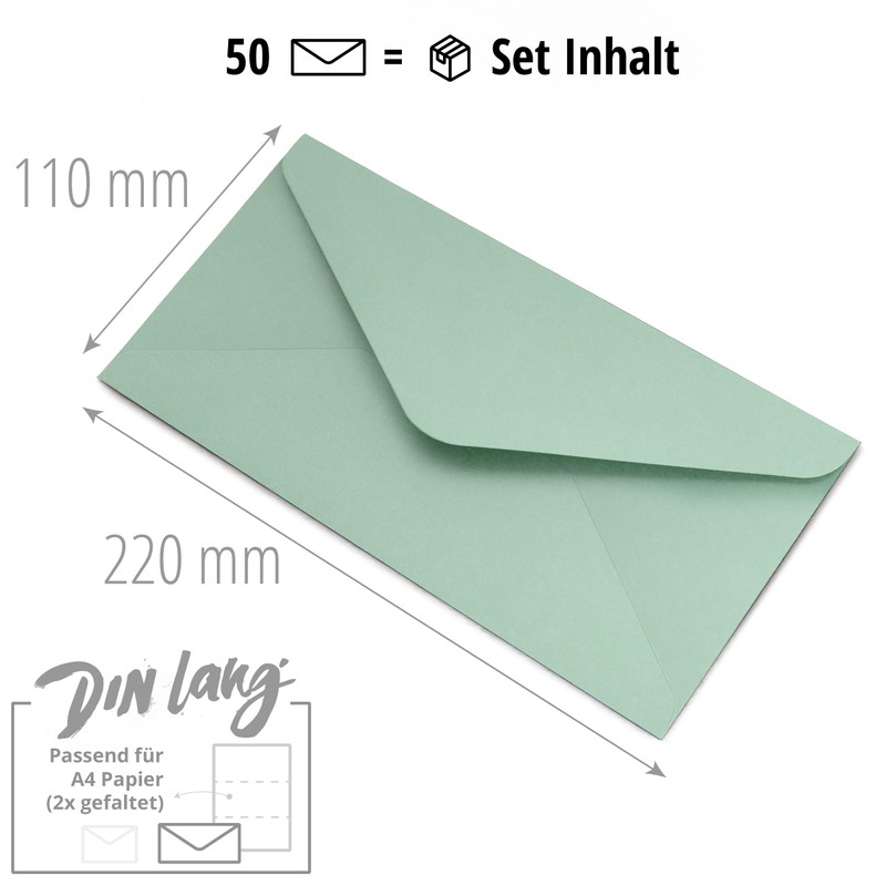 Japun Envelopes DIN Long 220 x 110 mm Inside Gold