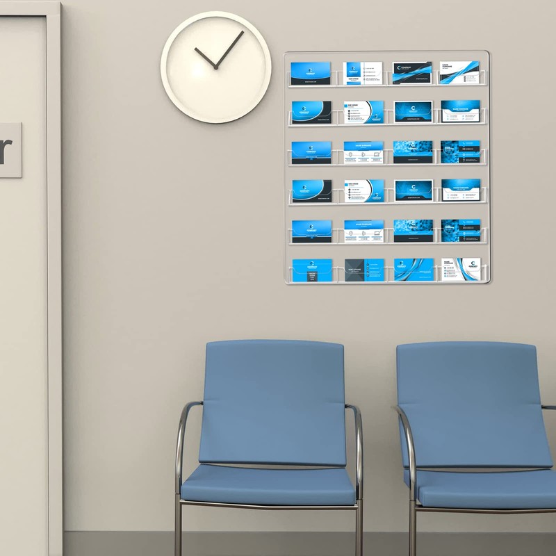 24 Pockets Business Card Holder Wall Mount Rack Card Display