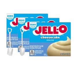 Jell-O Pudding 1oz Box(3-Pack) Mini Shovel Spoons (Zero Sugar Cheesecake)