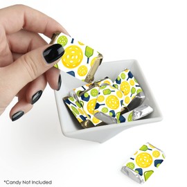 Big Dot of Happiness Let’s Rally - Pickleball - Mini Candy Bar Wrapper Stickers - Birthday or Retirement Party Small Favors - 40 Count