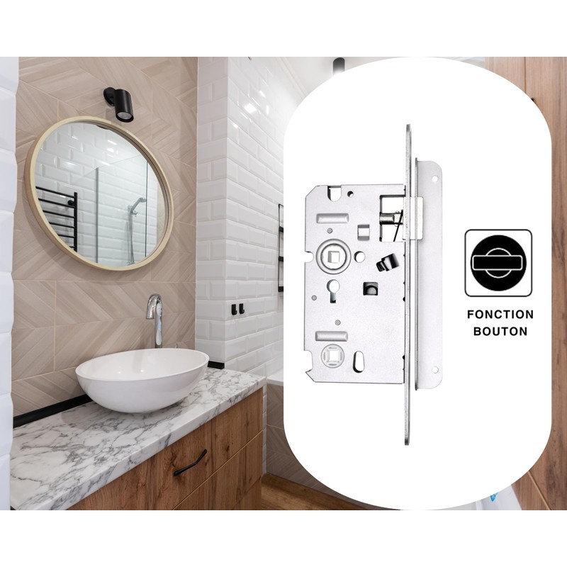 Alsace Lock with Locks, Axle 55 mm, Hole Spacing 72