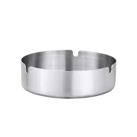 SteelFever Set of 4 10 cm Stainless Steel Ashtray Modern Tabletop Ashtray for Indoor and Outdoor Use