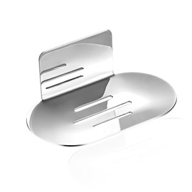 Rise age Soap Holder for Shower, Adhesive Soap Dish for Shower Stainless Steel Bar Soap Holder for Shower Chrome No Drilled Soap Holder for Shower Wall, Bathroom, Kitchen Sink (Silver Chrome 1 PC)