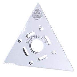 Precision machined 3/8" thick baseplate with bushing recess for Dewalt DWP611 / DCW600 / PC450 router 7" triangle