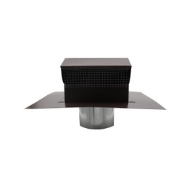 RDP Rooftop Exhaust Vent Cap with Damper and Bottom Extension | Made in USA (4 Inch, Brown)
