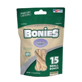 BONIES Natural Calming Multi-Pack SMALL for Dogs 5-25 LBS - Natural Dog Treat - Low Calories - Chicken Flavor - 15 Bones