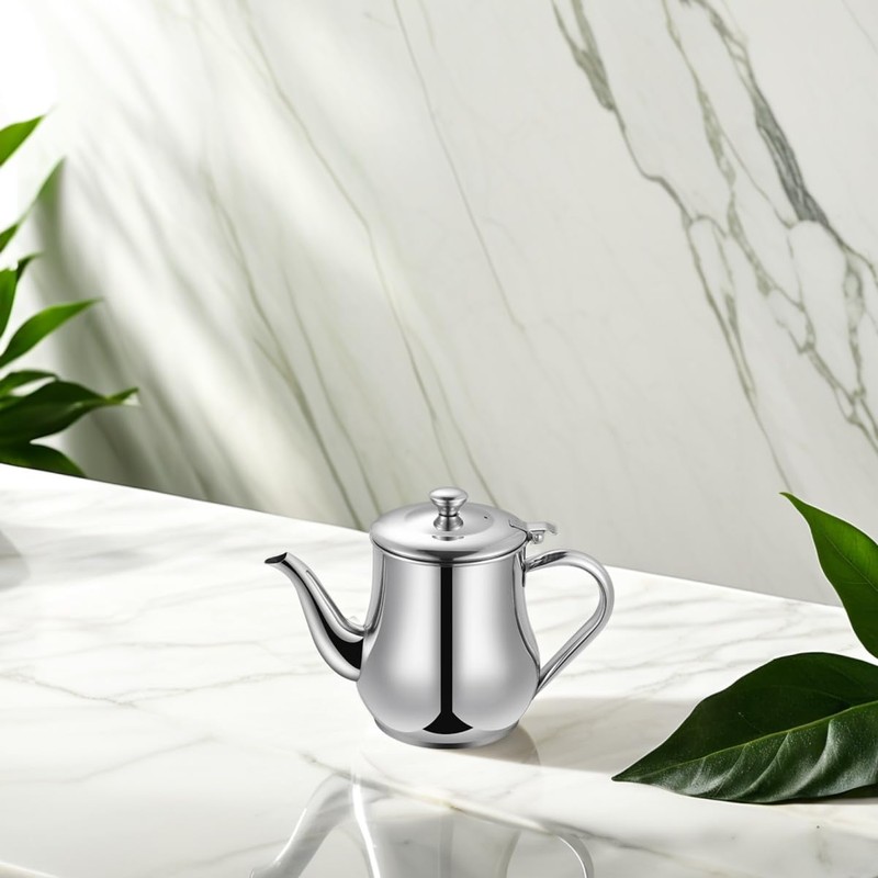 iplusmile Stainless Steel Oil Container with Strainer Oil Storage Pot