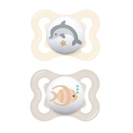 MAM Mini Air Pacifiers (2 pack), MAM Sensitive Skin Pacifier 0-6 Months, Best Pacifier for Breastfed Babies, Unisex Pacifiers, 2 Count (Pack of 1)