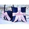 Flower Girl Basket and Ring Bearer Pillow Set in Navy