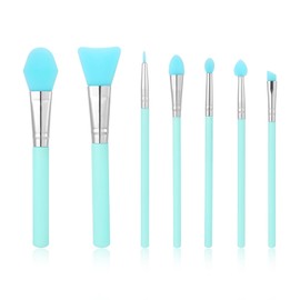Silicone Brushes for Crafts, 7 Pcs Silicone Makeup Brush for Cream Cosmetics Lip Eye Cream Blending Tools (Green)
