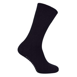 THMO Bamboo Slipper Socks Mens & Ladies | Thick Non Slip Indoor Thermal Socks for Winter (7-11, Black)