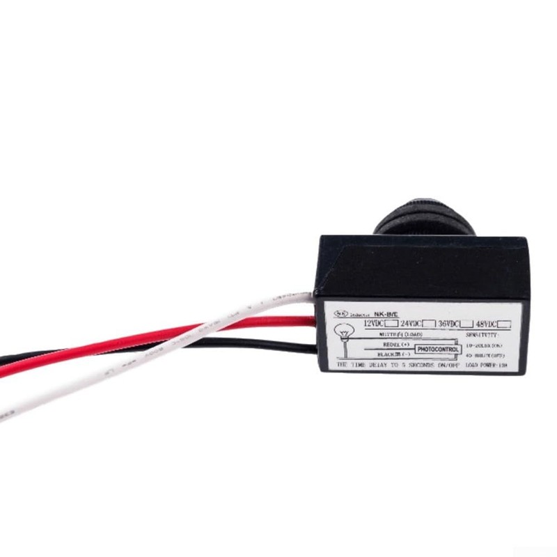 Photocell Sensor, DC 12V-48V Street Light Control Switch Button Style