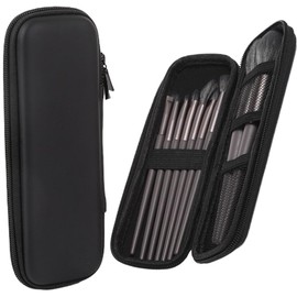 ESJNNK Makeup Brush Storage Case, Makeup Brush Pouch, Portable, Makeup Brush Case, Cosmetic Brush Storage Bag, Multi-functional Storage, Compact, Simple, For Traveling and Business Trips, Black