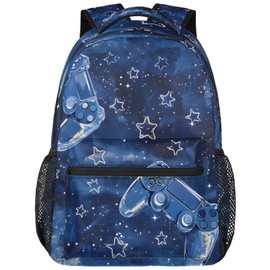 Eizlang Blue Gaming Consoles Laptops Backpack,Travel TSA Friendly Flight Approved Carry on Backpack,Personal Item Travel Waterproof Weekender Bag for Business Work College Computer Bags