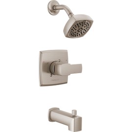 Peerless Ezra Single-Function Brushed Nickel Tub and Shower Faucet Set, Shower Handle, Shower Trim Kit, Shower Set, Brushed Nickel PTT14471-BN (Valve Not Included)