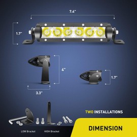 Nilight 2PCS 7 Inch 30W Super Slim Spot Led Light Bar Driving Fog Light Single Row Off Road led Lights and Off Road Wiring Harness- 2 Leads, 2 Years Warranty
