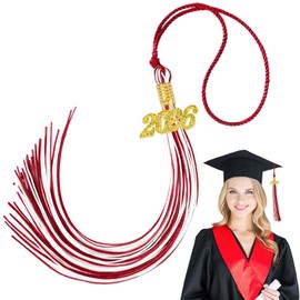 2026 Graduation Tassel Red White Graduation Cap Decorations 2026 Tassel Charm Class of 2026 Tassel 2026 Decorations Graduate Ornament Hat Tassels Cap