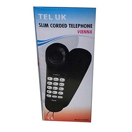 Vienna Tel UK Slim Corded Telephone Presented in Black Colour