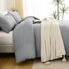 Litanika Comforters Medium Gray California King Size, 3 Pieces Lightweight