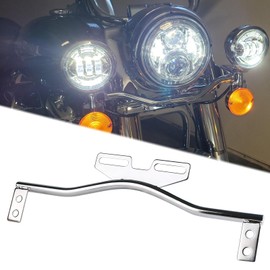 SINLIRU Chrome Universal Motorcycle Passing Lights Mount Bracket Spotlight Bar Driving Fog Turn Signals Light Holder Clamp