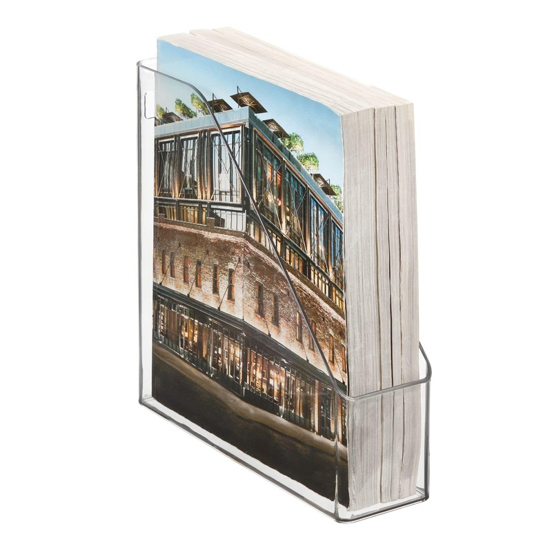 mDesign Plastic Slim Vertical File Folder Storage Organizer Bin with