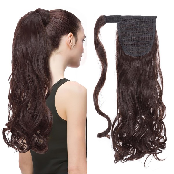 S-noilite Clip-In Extensions, Hairpiece, Ponytail, Straight Hair Extensions, Real, Natural, Synthetic Hair, Realistic, Ponytail with Wrap-around Hair, Various Colours, 58 cm