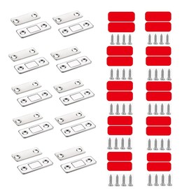 Cabinet Magnetic Catch 10Pack Ultra Thin Cabinet Door Magnetic Catch with Screws Drawer Magnet Catch for for Sliding Door Window Kitchen Closet Cupboard Closure Door (10, Silvery)