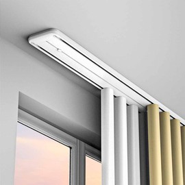HLHHDFC Double Track Curtain Rail, Ceiling Mounted, Silent Heavy Duty Aluminum Curtain Track System, Sliding Rails for Curtains, Room Divider for Bedroom Living Room Hospital, White, 2M (6.6FT)