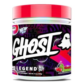 GHOST Polvo preentrenamiento Legend All Out V2, sabor a cereza y lima - 20 porciones - Suplemento preentrenamiento para hombres y mujeres - Energía y 