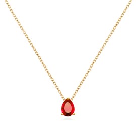 TDBSOQI 18K Gold Plated Birthstone Necklace for Women Dainty Diamond Teardrop Necklaces Emerald Green CZ Pendant Necklaces Birthday Gift for Women Jewelry