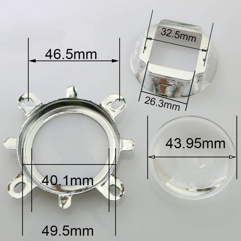MEETOOT 1Set 120 Degrees 44mm Lens + 50mm Reflector Collimator