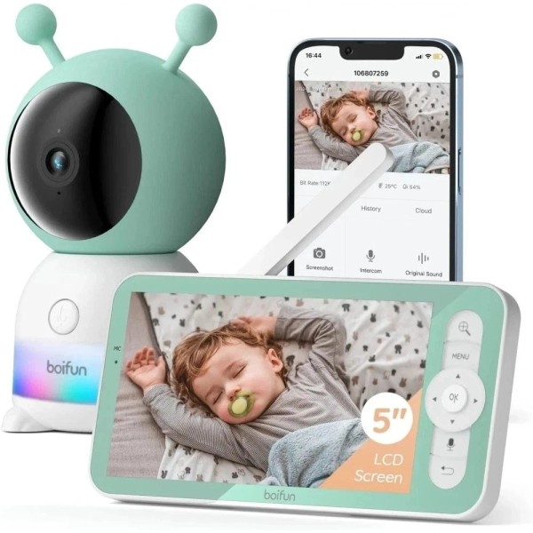 BOIFUN WiFi Security Camera Baby Pet Monitor indoor 2K Wired