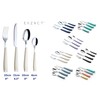 EXZACT Cutlery Set Coloured 16pcs Stainless Steel, Silverware with Coloured