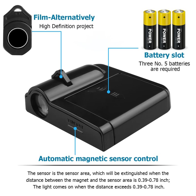LKAHG 2Pcs Car Door Lights Logo Projector, Wireless LED Car
