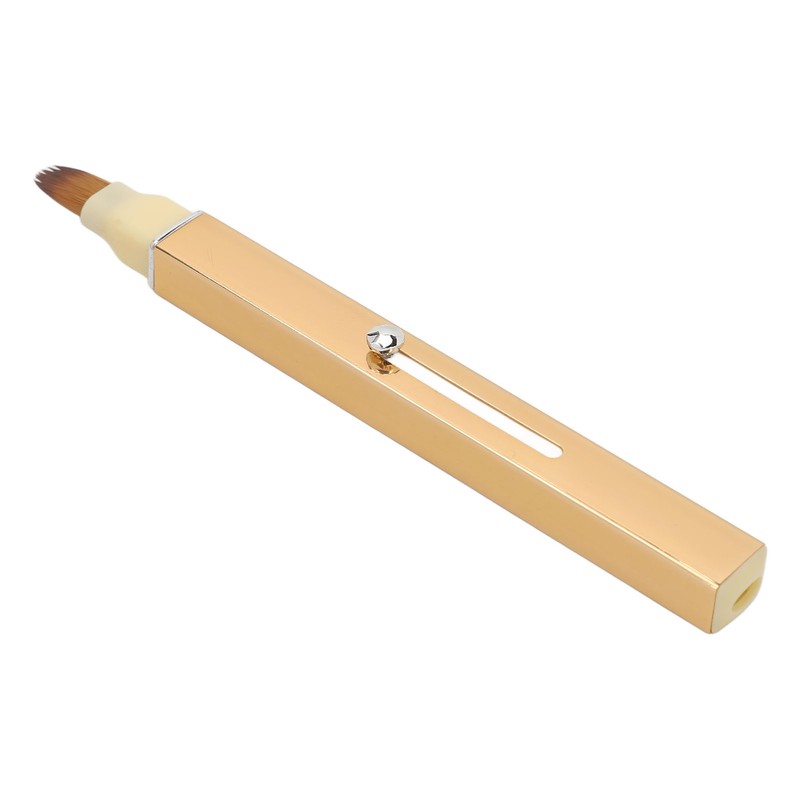 3pcs Gold Retractable Lip Brush Portable Soft Hair Double Ended