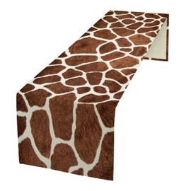 Giraffe Skin Print Table Runner Kids Wild Animals FurRustic Farmhouse Brown Retro Texture Abstract Girls Boys Adults Table Runner for KitchenParty Holiday Dinner, 13x60 Inch