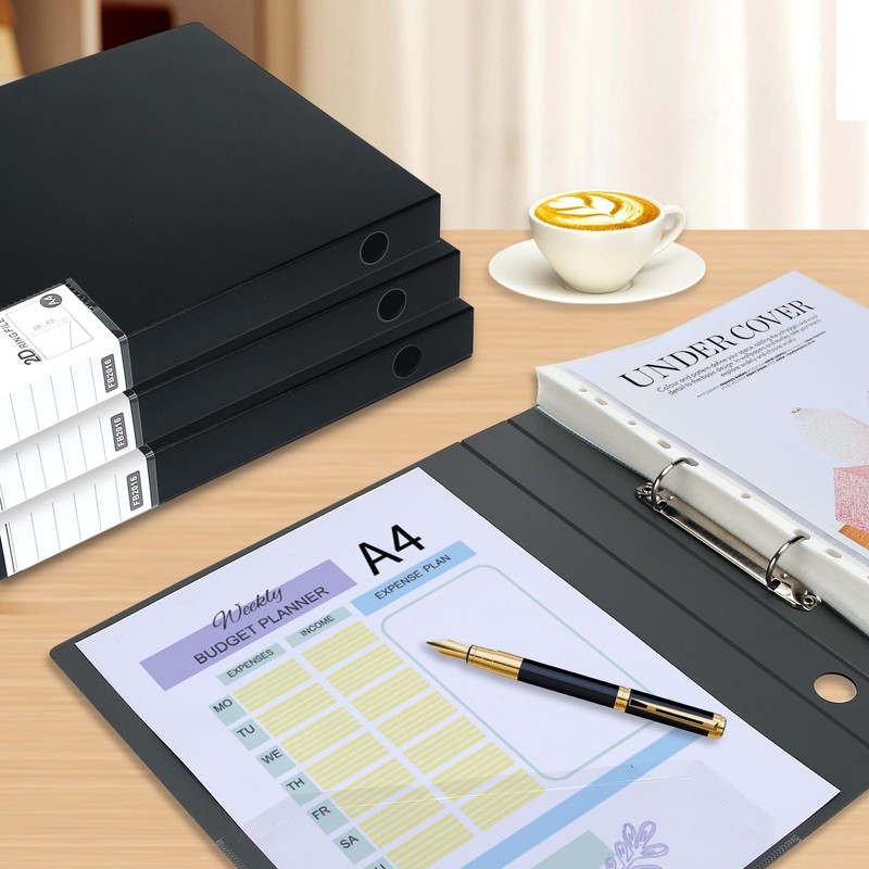 URbantin 2 Ring Binders 0.8 Inch D Ring,4 Pack D