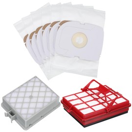 Tondiamo Style P HEPA Vacuum Bag and Filter Bundle Compatible with Aerus Lux Guardian Platinum Canister Vacuum Cleaner 1 Hepa & Carbon Pre and 1 Long Life Hepa after Filter with Handle, 6 Cloth Bags