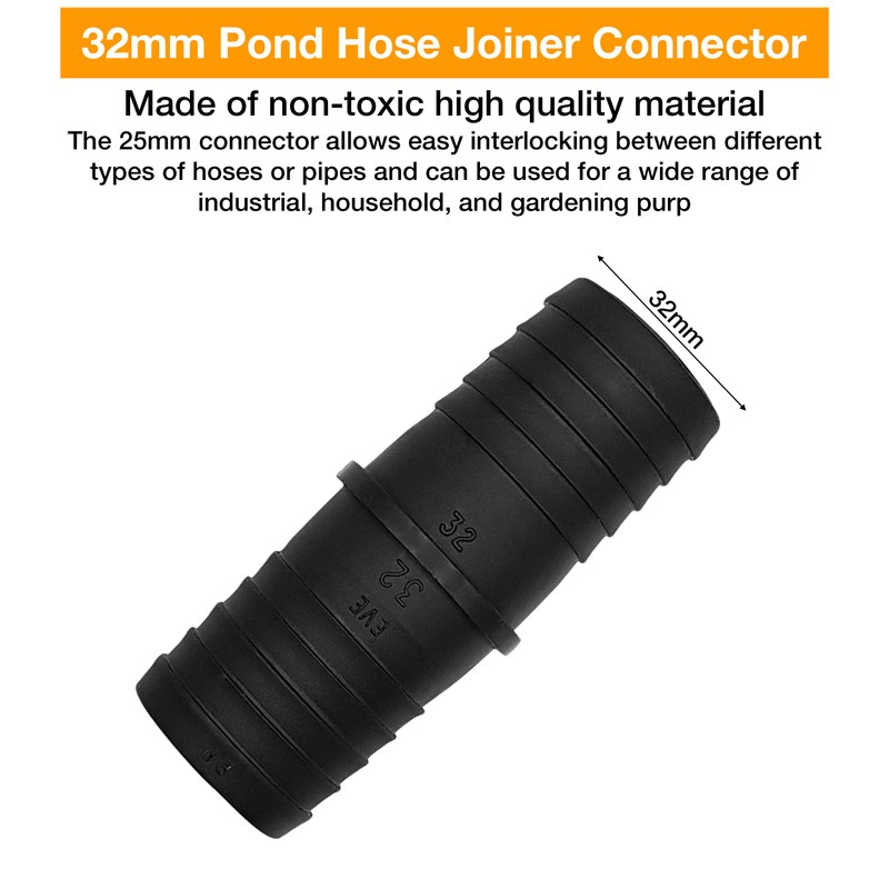 Hose Pipe Connector Set – 32mm Pond Hose Connector with