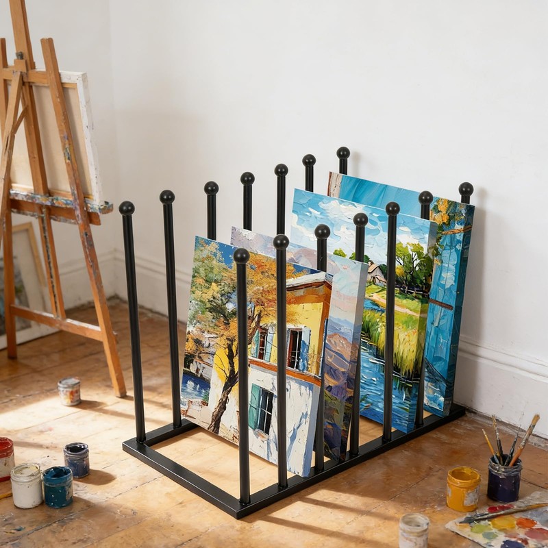 Metal Art Drying Rack Heavy-Duty Paint Display Stand Adjustable Multi-Tier
