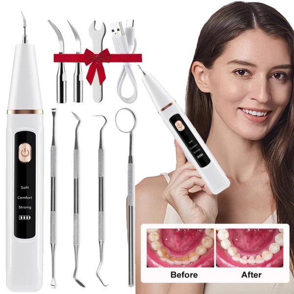 Hailicare Ultrasonic Tooth Cleaner Electric Dental Scaler Tartar Plaque Calculus