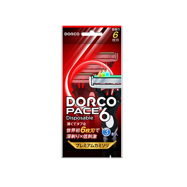DORCO PACE6 Men's Disposable Razor 6 Blade 3 Pack