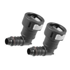 Motoforti Universal Fuel Line Quick Connect 90 Degree, 12mm to 1/2, Nylon, Black, 2 Pc