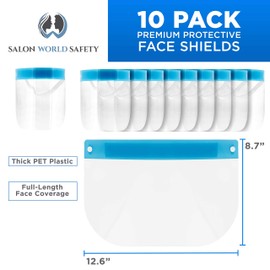 TCP Global Salon World Safety Face Shields Ultra Clear Protective Full Face Shields
