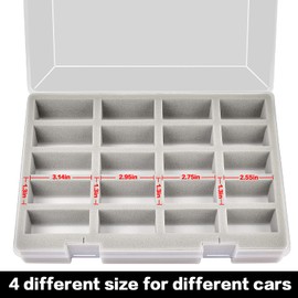 ADAM Case Compatible with Hot Wheels Cars Gift Pack. Toy Cars Organizer Storage Container Holds for Hot Wheels Car 20pcs. Display Carrying Holder with 4 Size of Slots (Box Only)