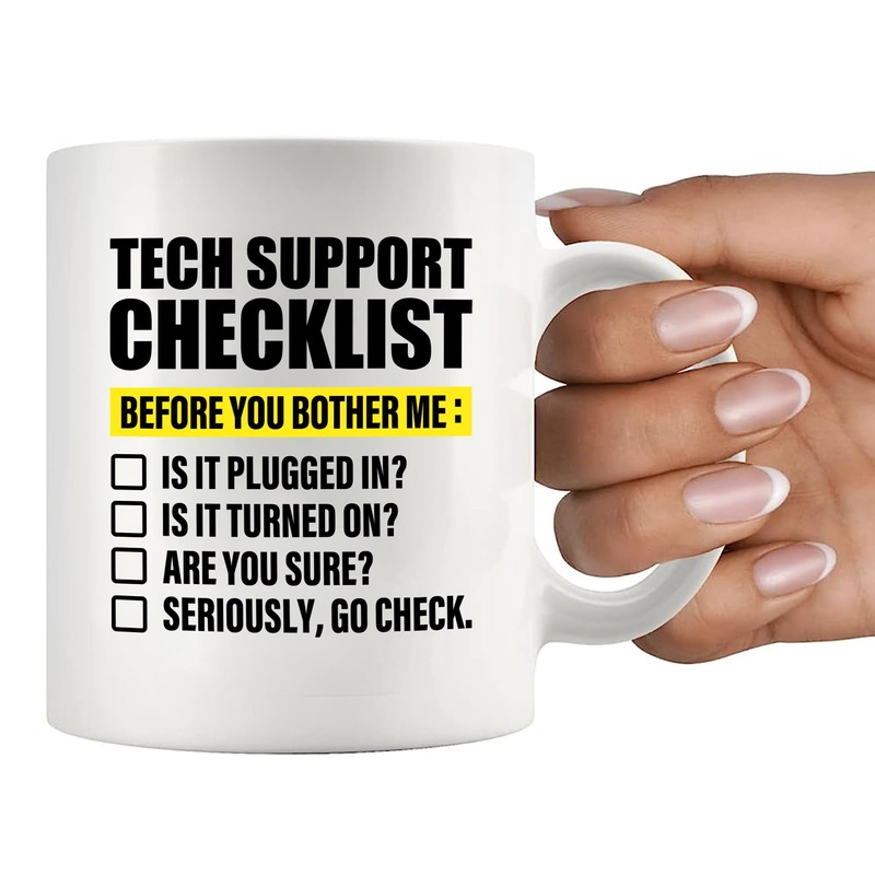 Tech Support Checklist Technical Support Gifts Computer Programmer IT Tech