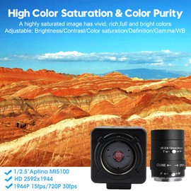 Svpro USB Camera with Zoom 2.8-12 mm Varifocal Lens, 5MP Manual Focus HD USB Webcam Mini Camera 1944P with Aptina MI5100 Sensor, Desktop USB with Camera for Tripod Mounting, Plug & Play Computer