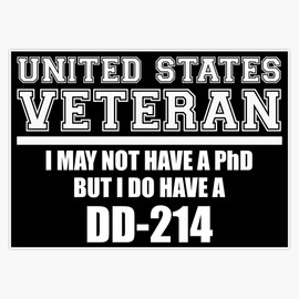 HOF Trading United States Veteran Dd 214 Vinyl Sticker Waterproof Decal Laptop Wall Window Bumper Sticker 5"