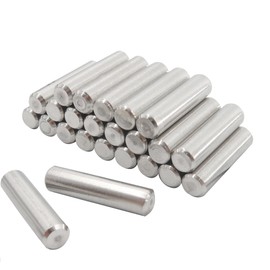 Lilaly 24 pcs 304 Stainless Steel Dowel Pin, 6mm x 25mm / 0.24 Inch x 0.98 Inch, Metal Pins Cabinet Shelf Pegs Shelf Support Pegs Perfect for Fixing a Component's Position Join Components