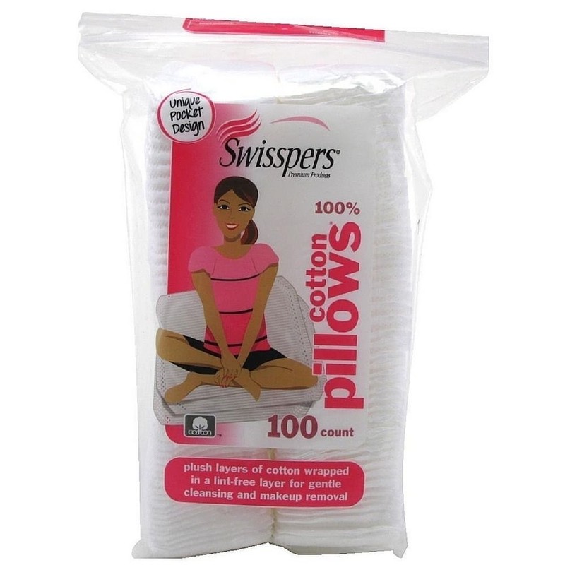 Swisspers Premium Cotton Squares Pillows 100 ea (Pack of 5)